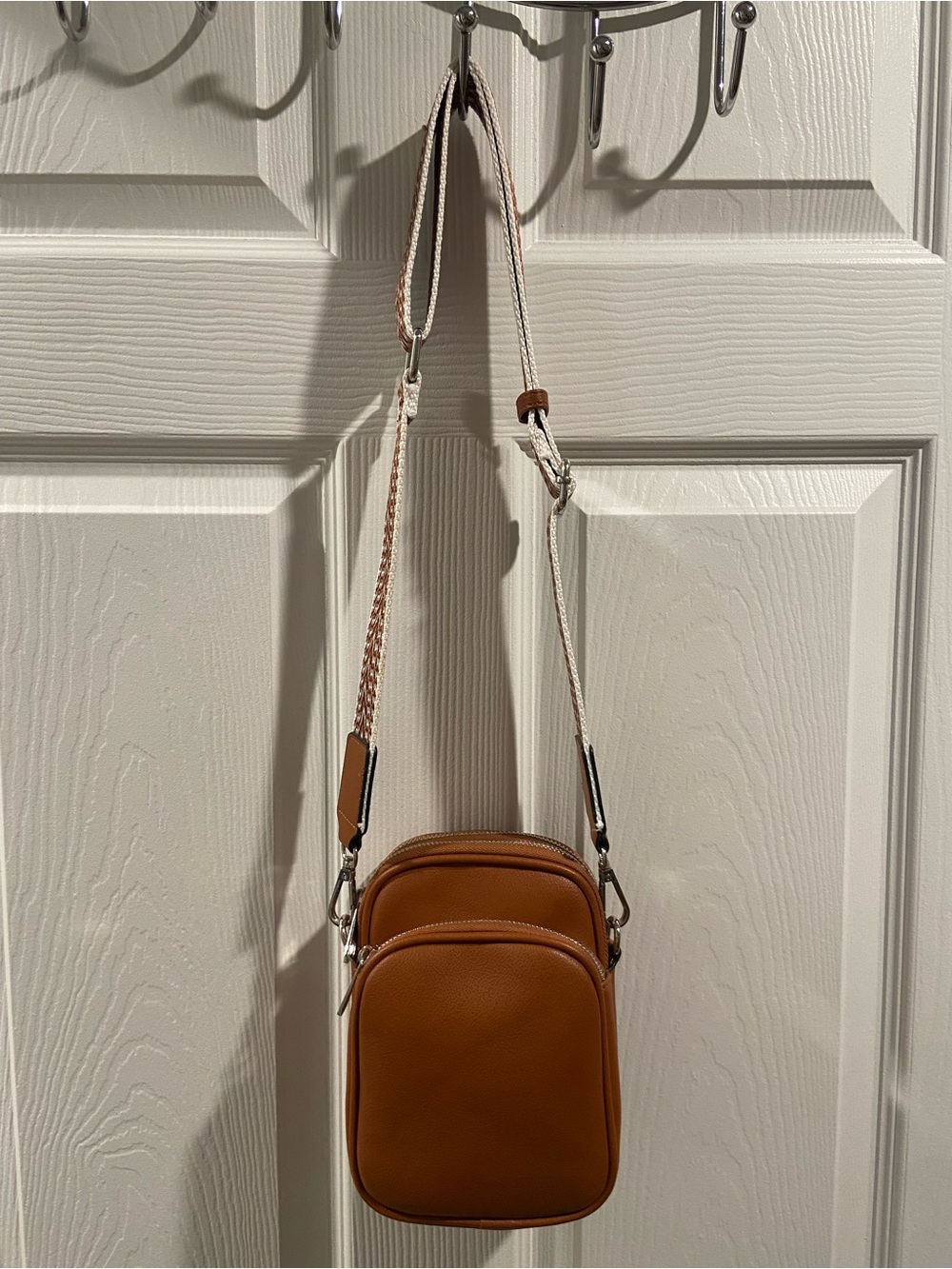 👜 Bunulu Crossbody Camera Bag - Cognac with Woven Strap 👜